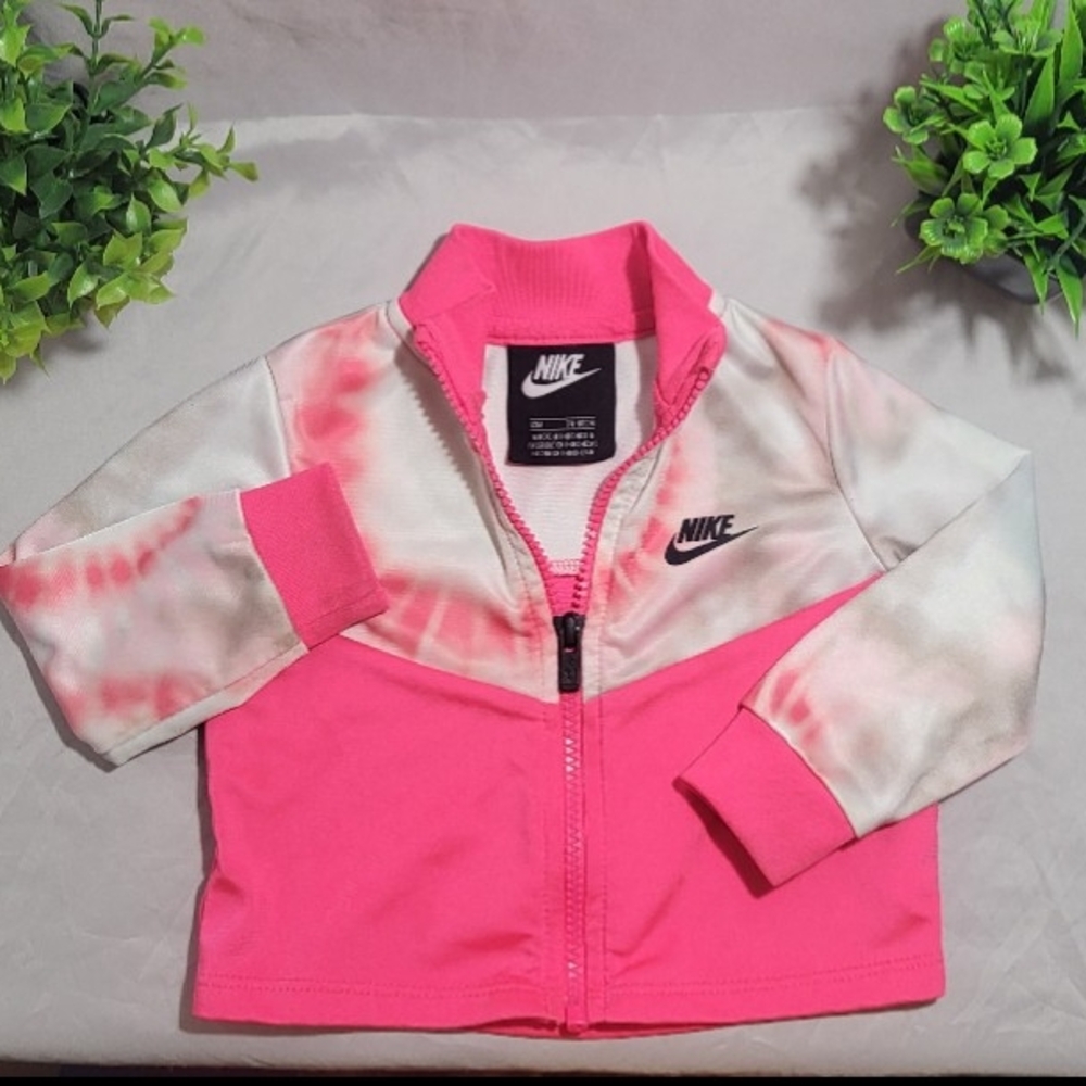 Nike Baby 12M Pink Tie‑Dye Zip Jacket